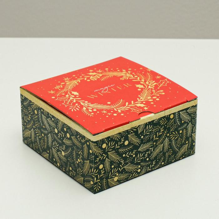 

Складная коробка С Новым годом, 15 × 15 × 7 см