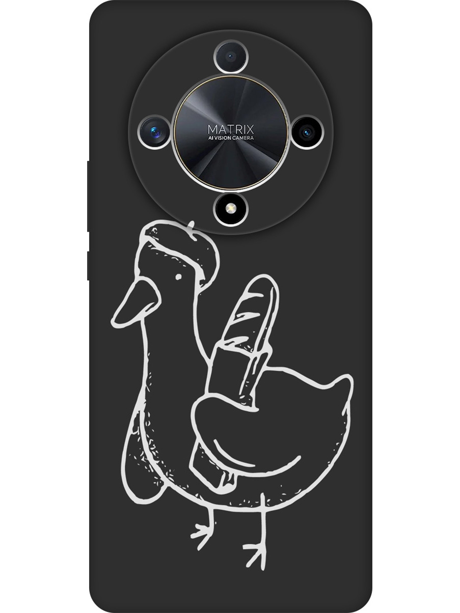 

Силиконовый чехол на Honor X9b / X50 с принтом "Французский гусь" матовый черный, Черный;белый;серый, 781974312