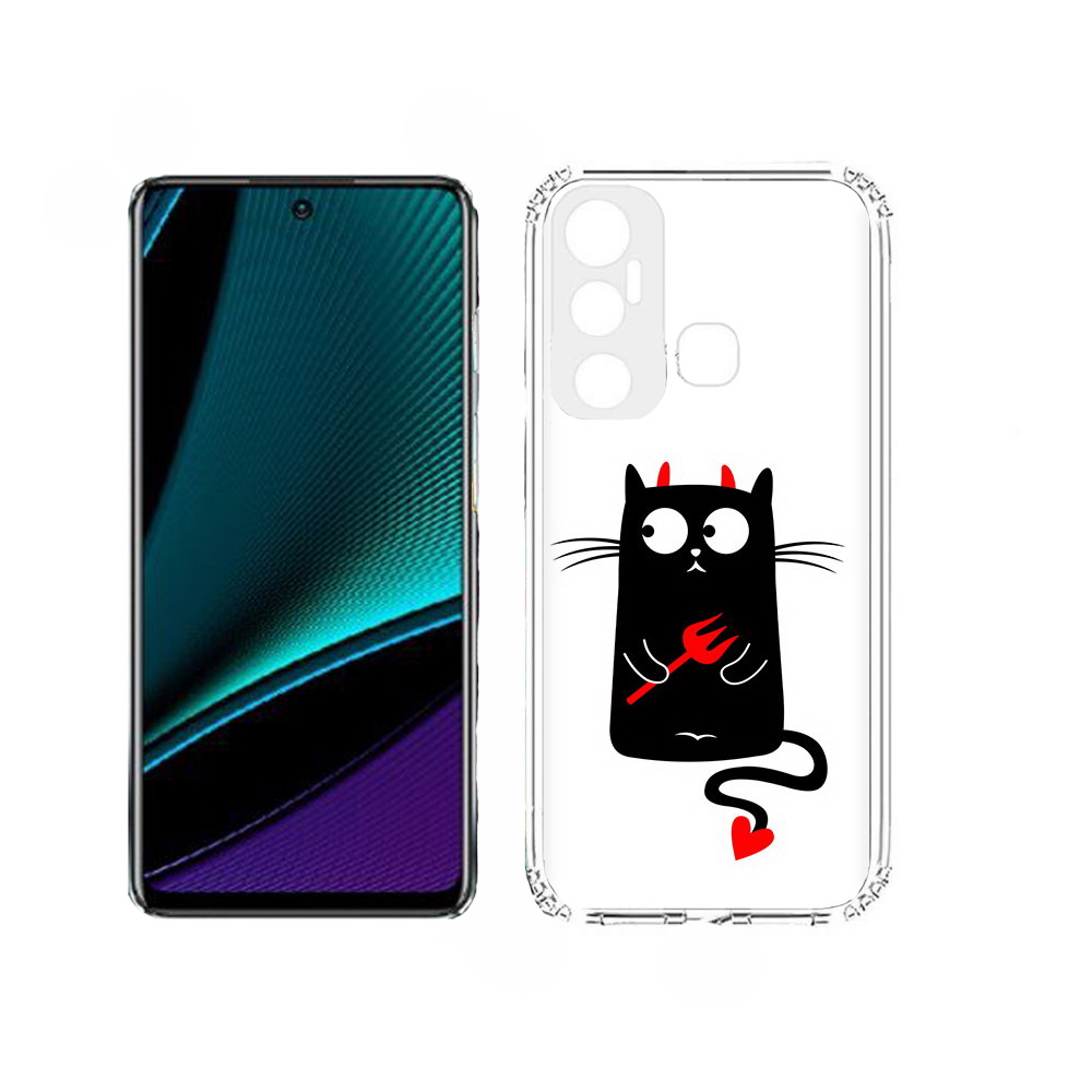 

Чехол MyPads Кот демон для Infinix Hot 11, Прозрачный, Tocco