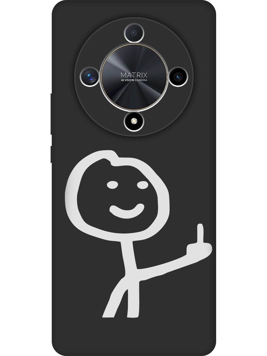 

Силиконовый чехол на Honor X9b / X50 с принтом "Fck" матовый черный, Черный;белый;серый, 781974361