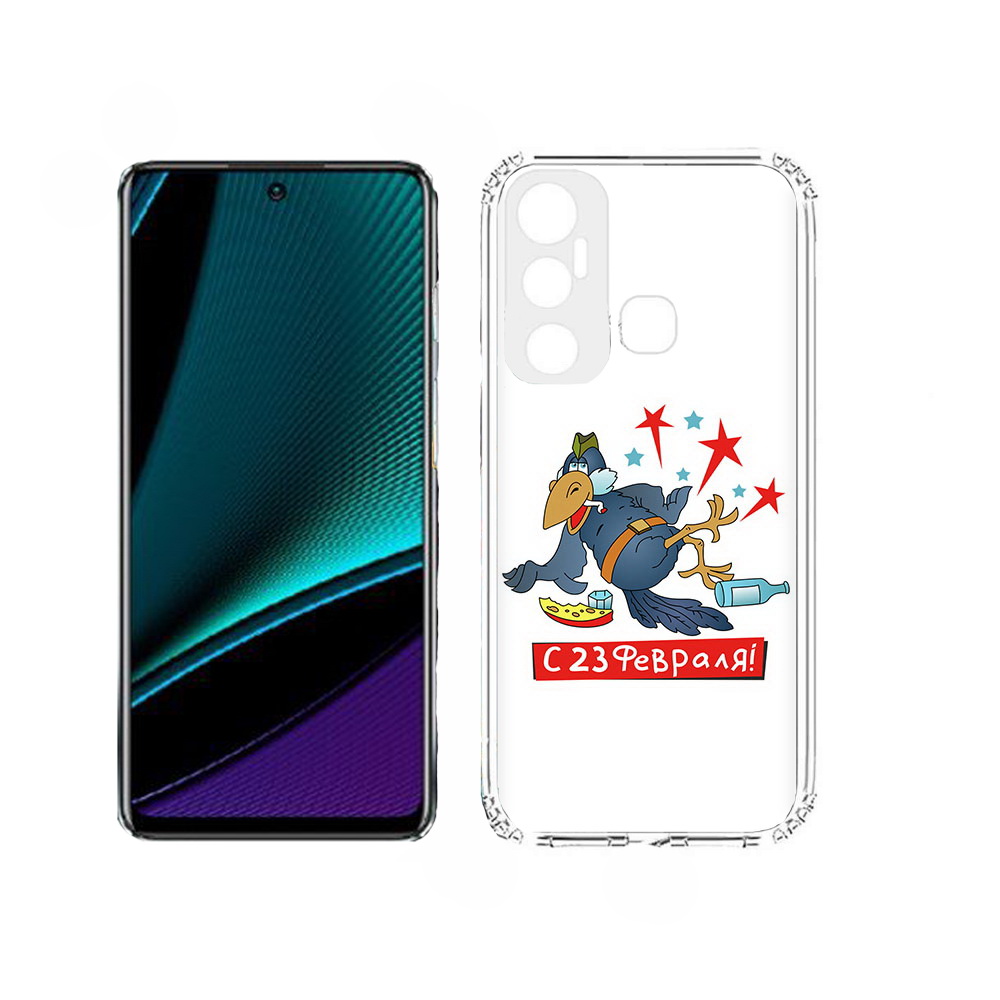 

Чехол MyPads 23 февраля веселая птица для Infinix Hot 11, Прозрачный, Tocco