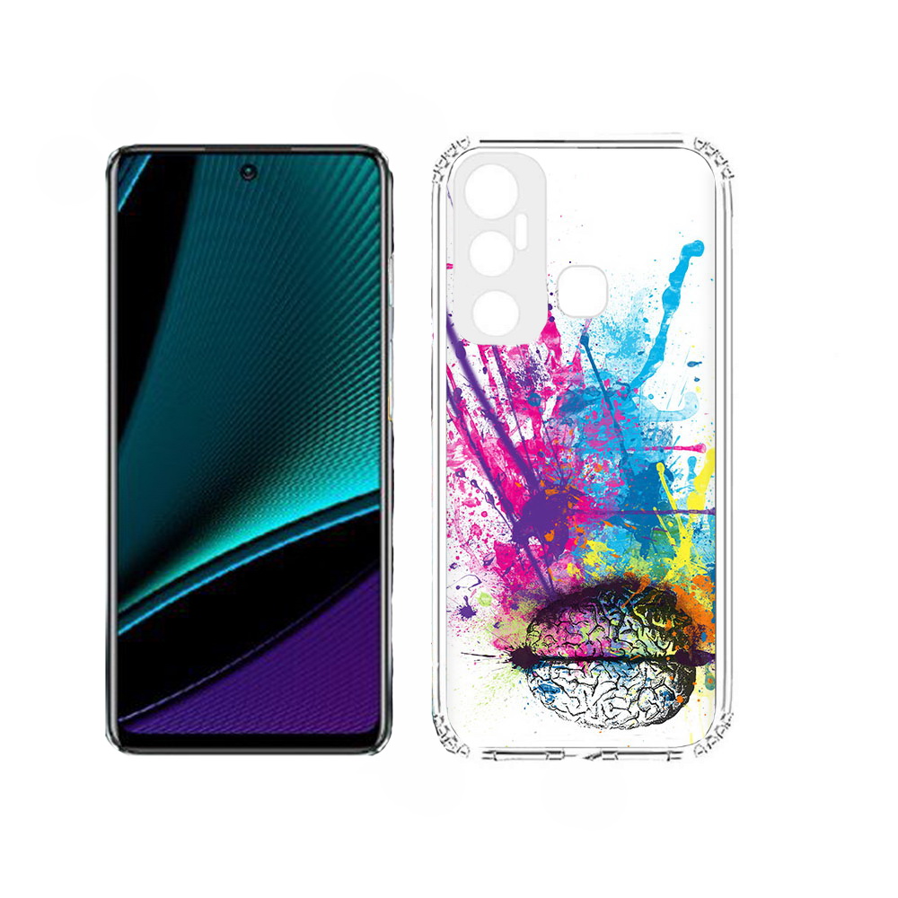 

Чехол MyPads яркий красочный мозг для Infinix Hot 11, Прозрачный, Tocco