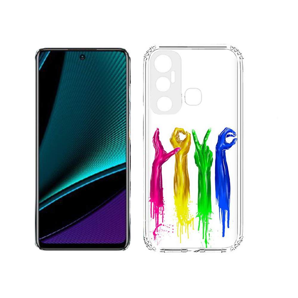 

Чехол MyPads яркие руки love для Infinix Hot 11, Прозрачный, Tocco