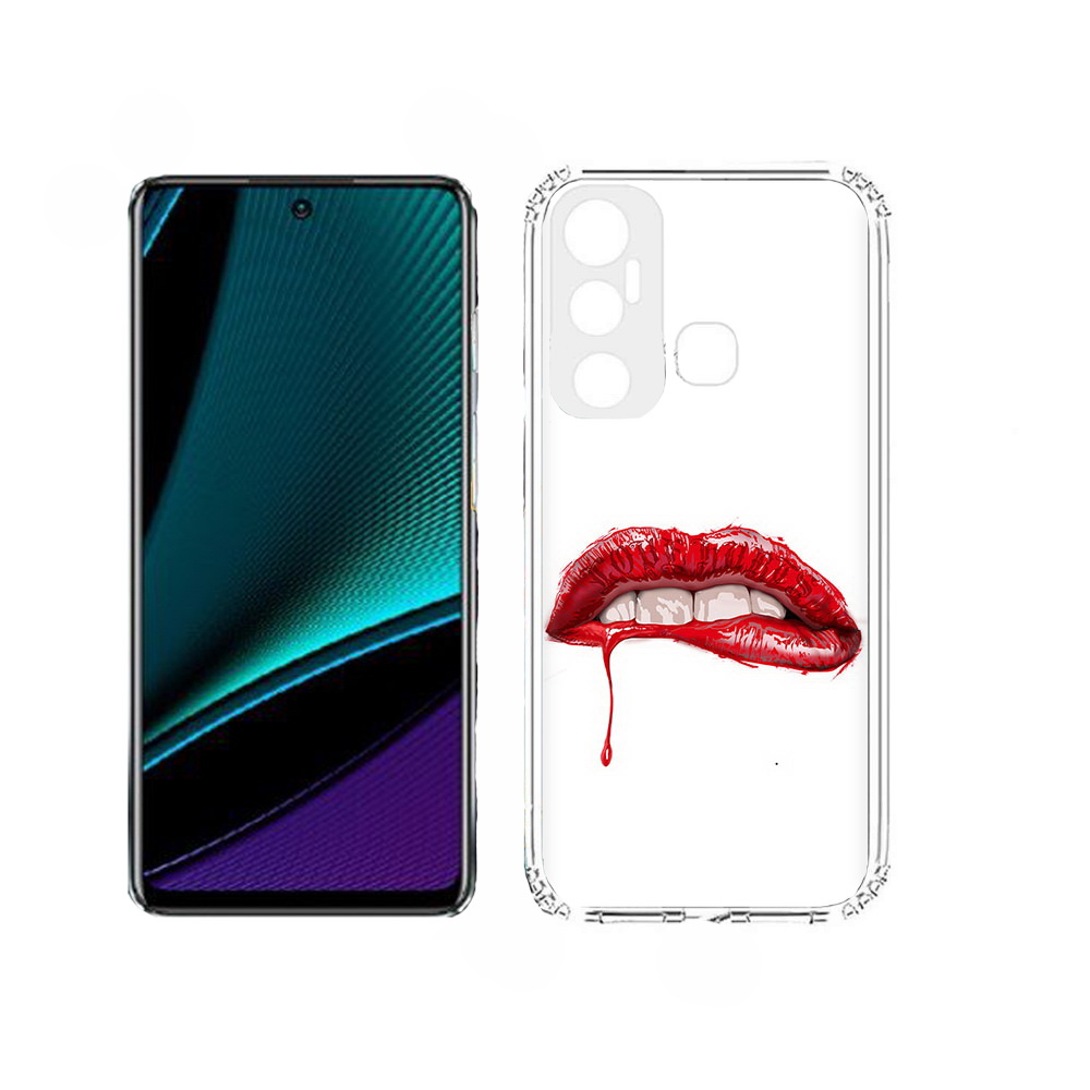 

Чехол MyPads яркие красные губы для Infinix Hot 11, Прозрачный, Tocco