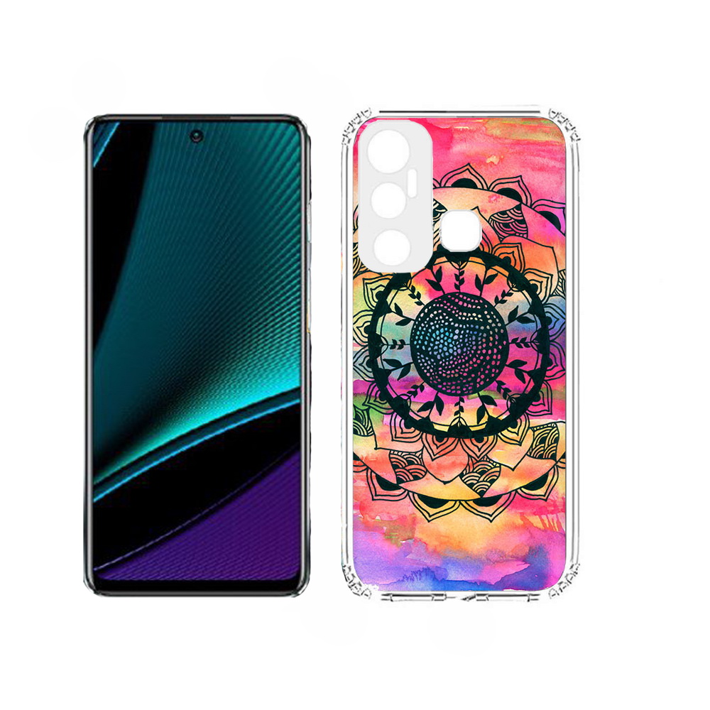 

Чехол MyPads яркая абстракция круглый цветок для Infinix Hot 11, Прозрачный, Tocco