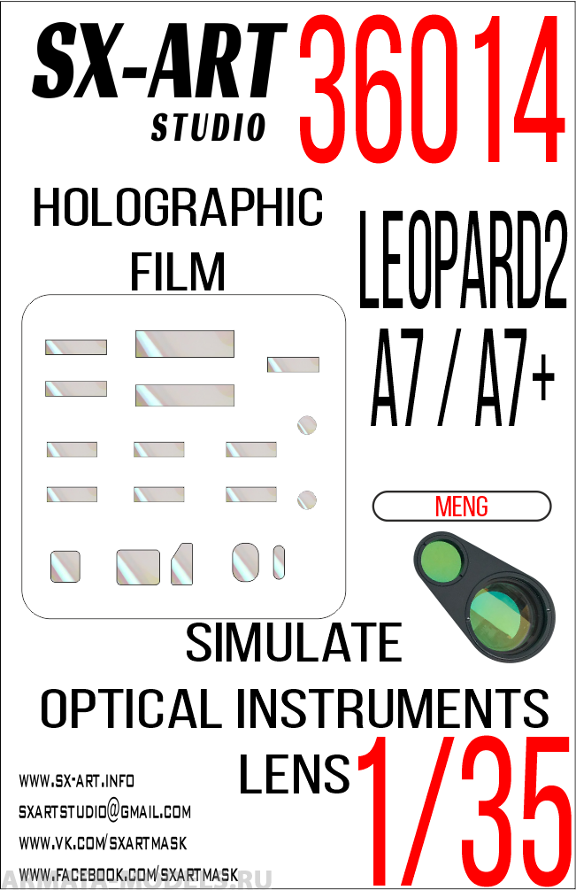 

36014SX Имитация смотровых приборов Leopard 2 A7 / A7 MENG