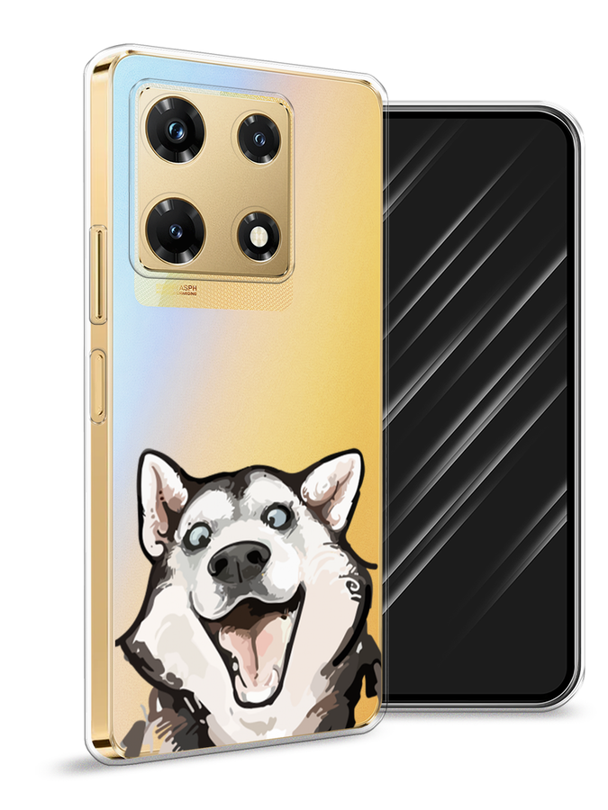 

Чехол Awog на Infinix Note 30 Pro "Радостный хаски", Белый;голубой;черный, 3104550-1
