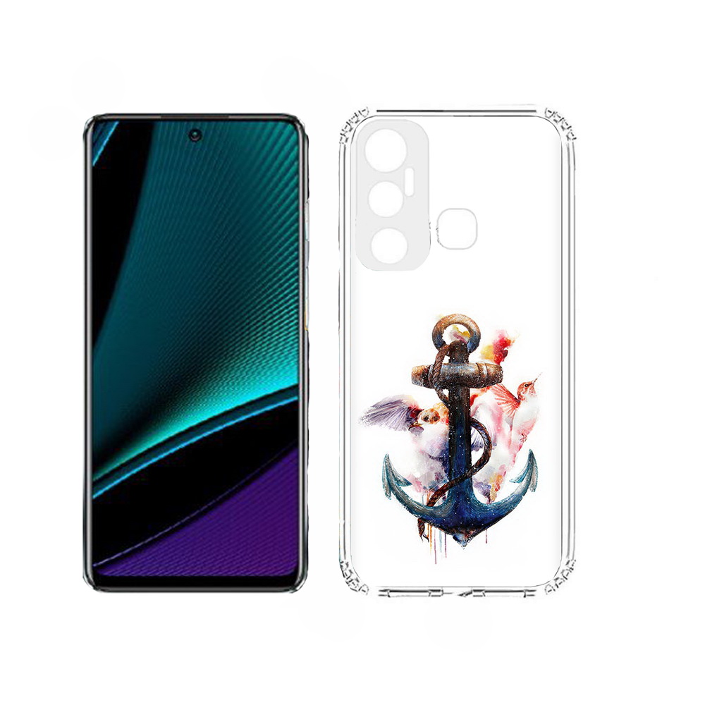 

Чехол MyPads якорь с птицами для Infinix Hot 11, Прозрачный, Tocco