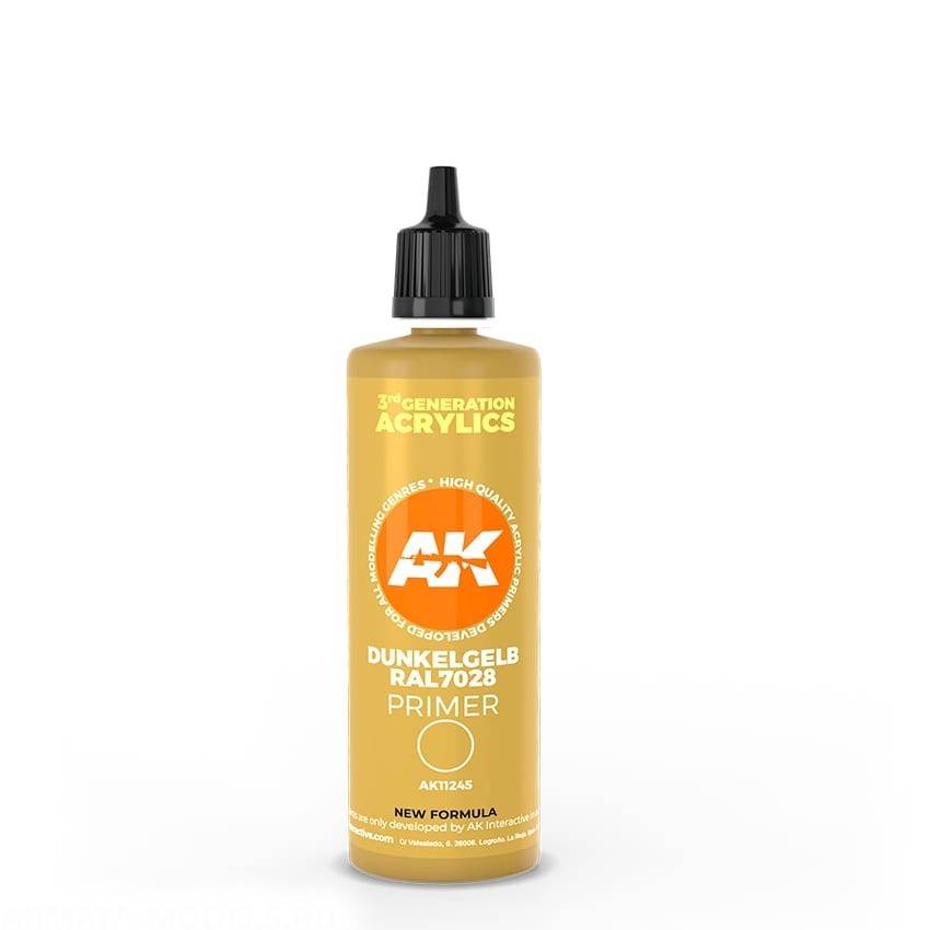 

AK11245 Грунт акриловый DARK YELLOW PRIMER 3G, Желтый