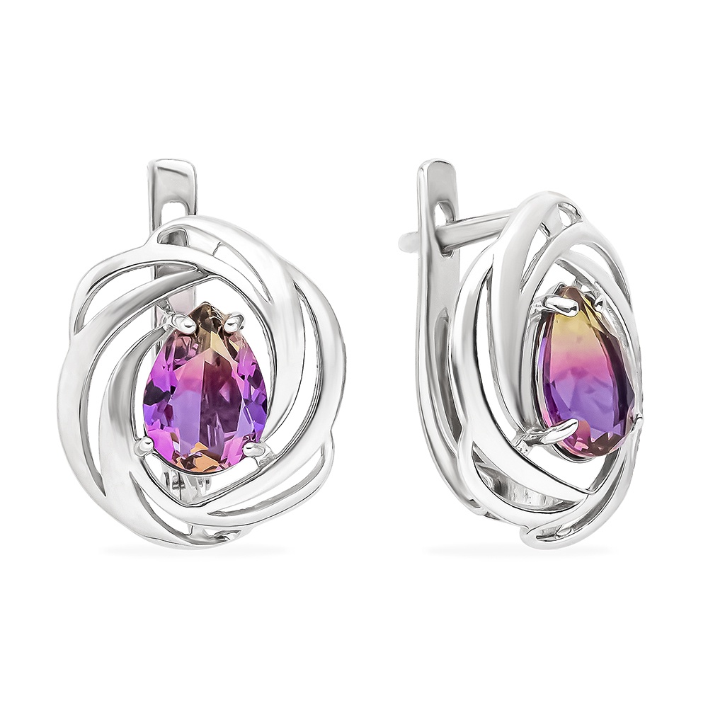 

Серьги из серебра с аметрином 585Gold 702008166, 702008166