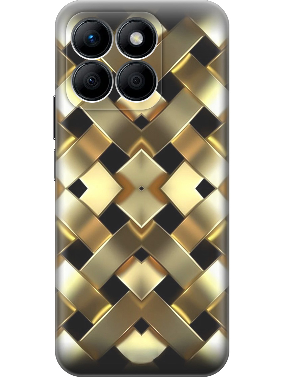 

Силиконовый чехол на Honor X8b с принтом "Плетение золота", Прозрачный;золотистый;черный, 781973231