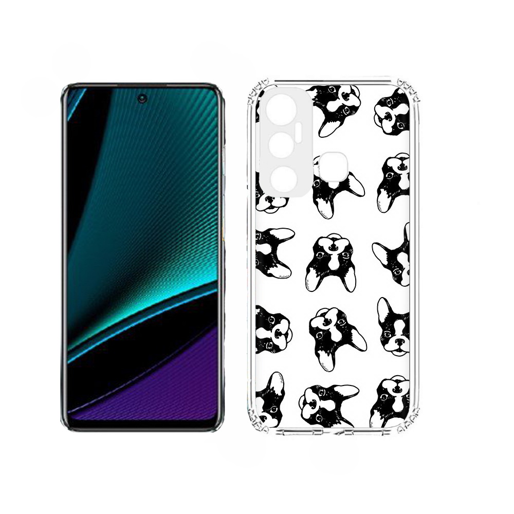 

Чехол MyPads черно белые собачки для Infinix Hot 11, Прозрачный, Tocco