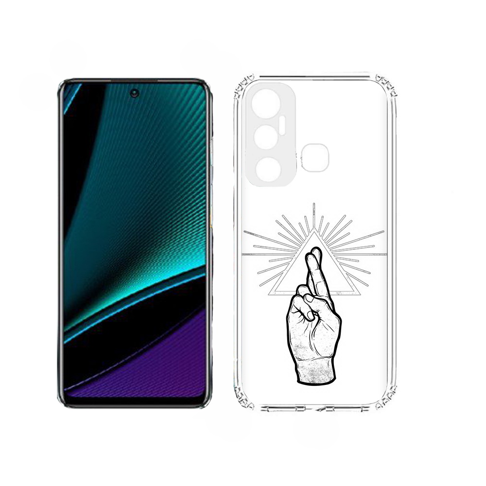 

Чехол MyPads черно белая рука для Infinix Hot 11, Прозрачный, Tocco