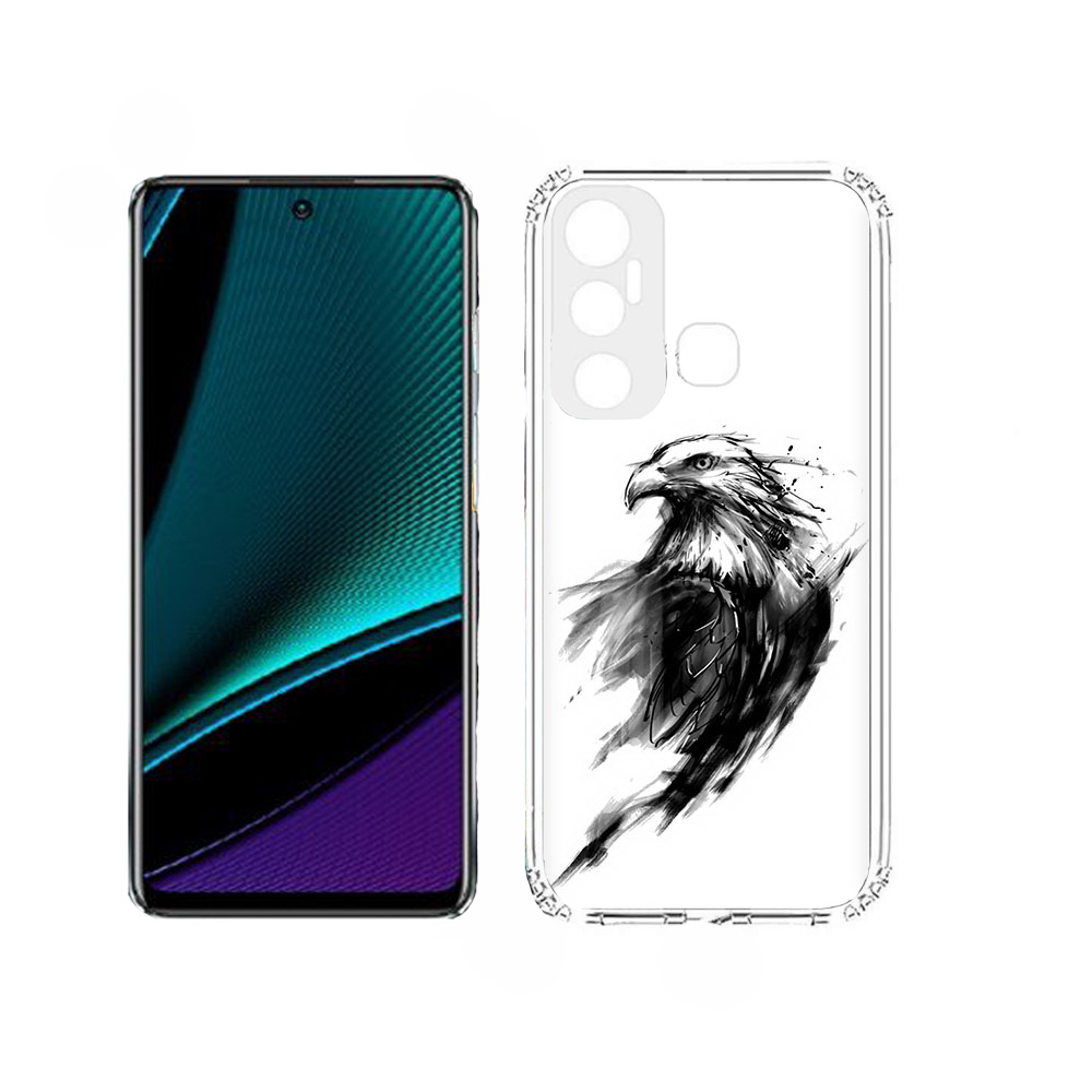 

Чехол MyPads чб птица для Infinix Hot 11, Прозрачный, Tocco