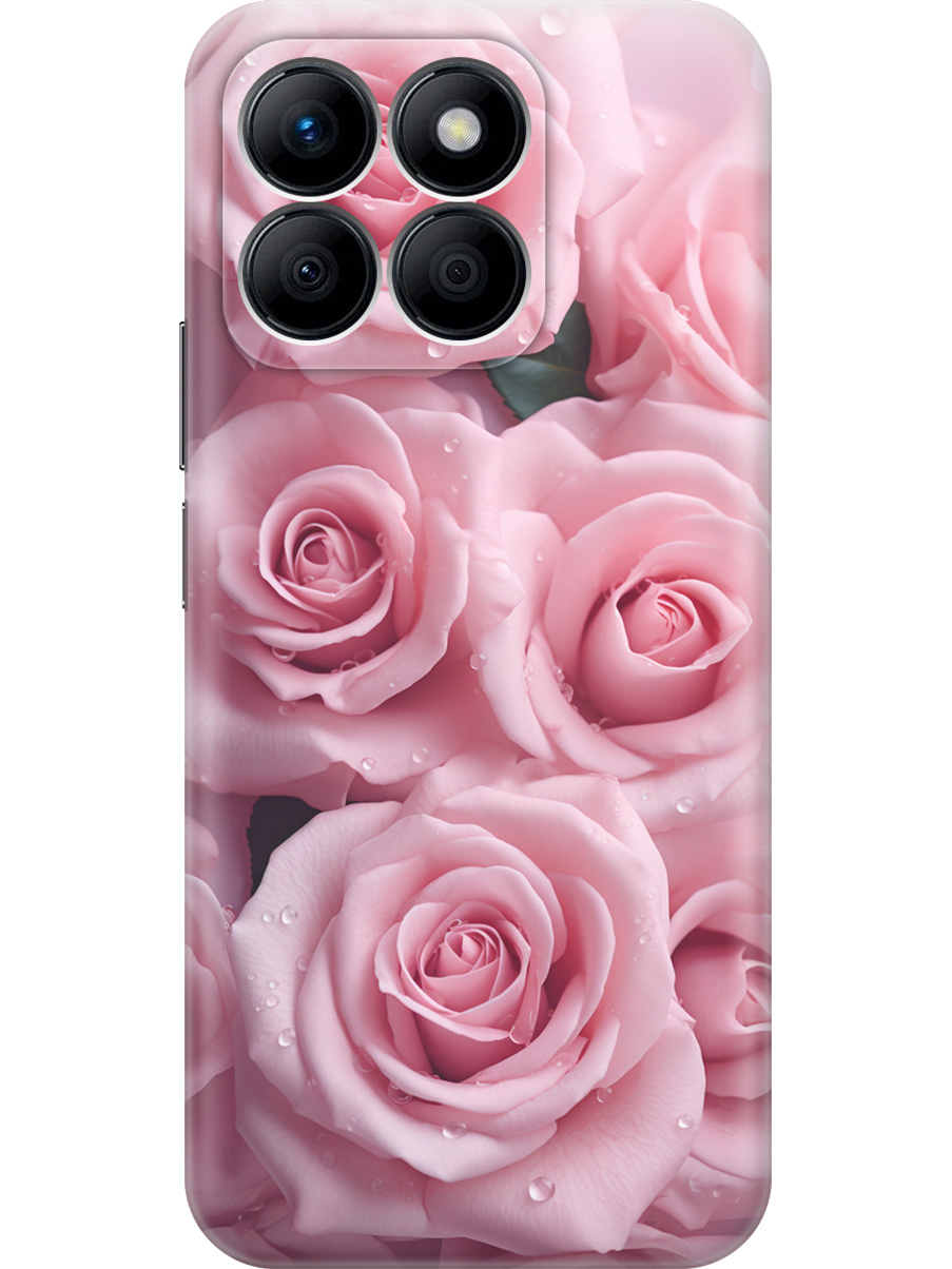 

Силиконовый чехол на Honor X8b с принтом "Букет роз", Прозрачный;розовый, 781973222