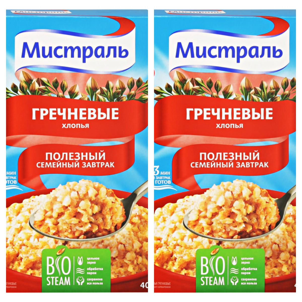 

Хлопья Мистраль Гречневые, 400 г х 2 шт, 290215
