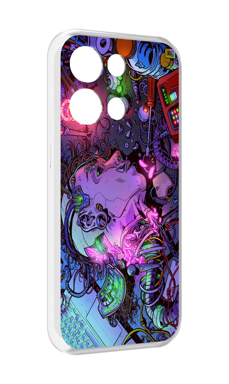 

Чехол MyPads голова робота мультик для OPPO Reno8 Pro, Прозрачный, Tocco