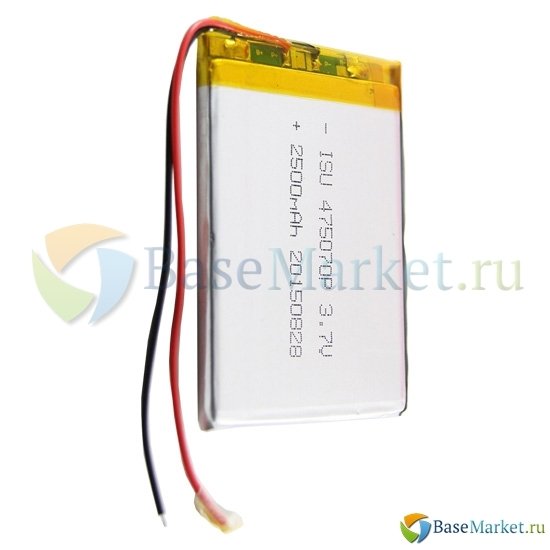 Аккумуляторная батарея универсальная 475070p (4.7*50*70 mm) 3,7v Li-Pol 2500 mAh