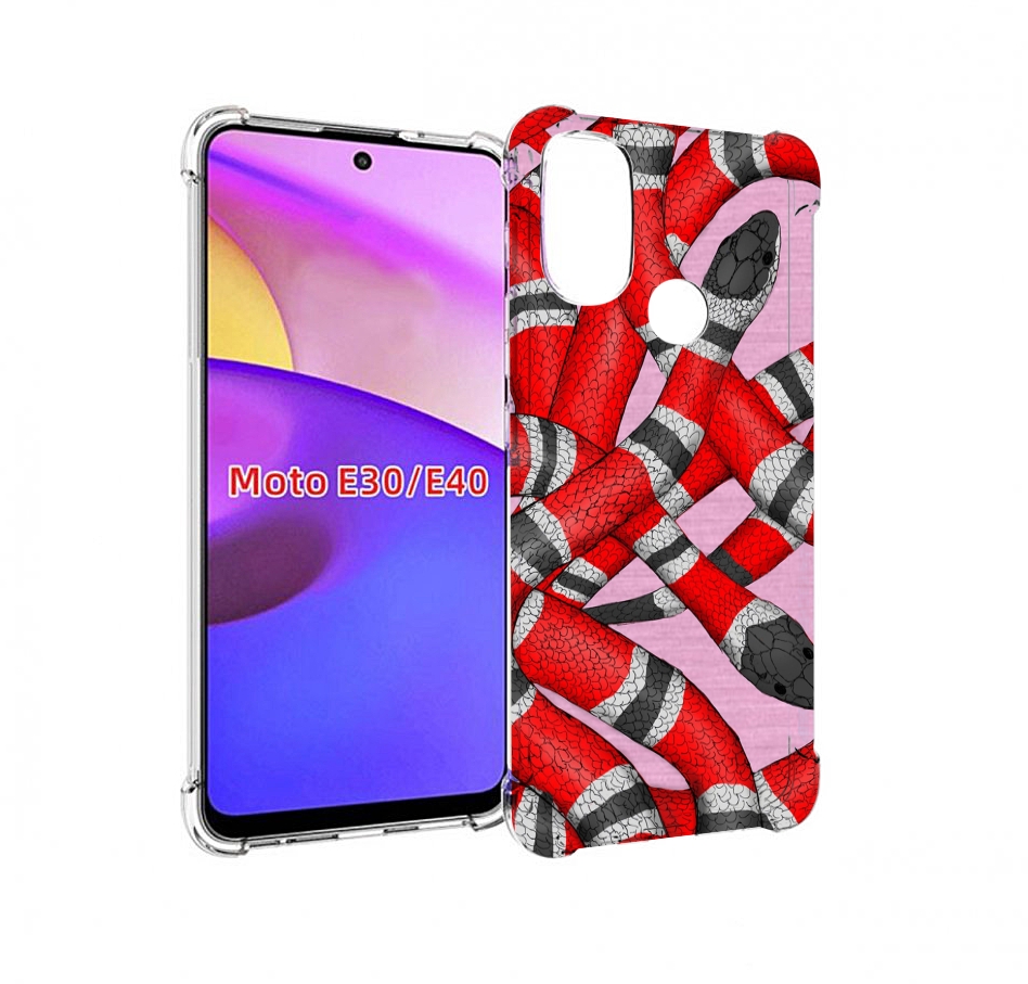 

Чехол бампер MyPads змея-красно-черно-белый для Motorola Moto E3, Прозрачный, Tocco