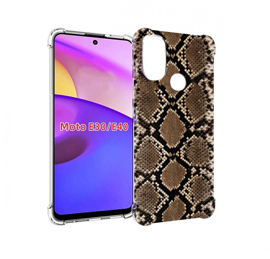 

Чехол бампер MyPads змеиная кожа для Motorola Moto E30., Прозрачный, Tocco