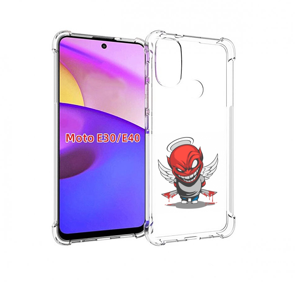 

Чехол бампер MyPads злой-ангел для Motorola Moto E30., Прозрачный, Tocco
