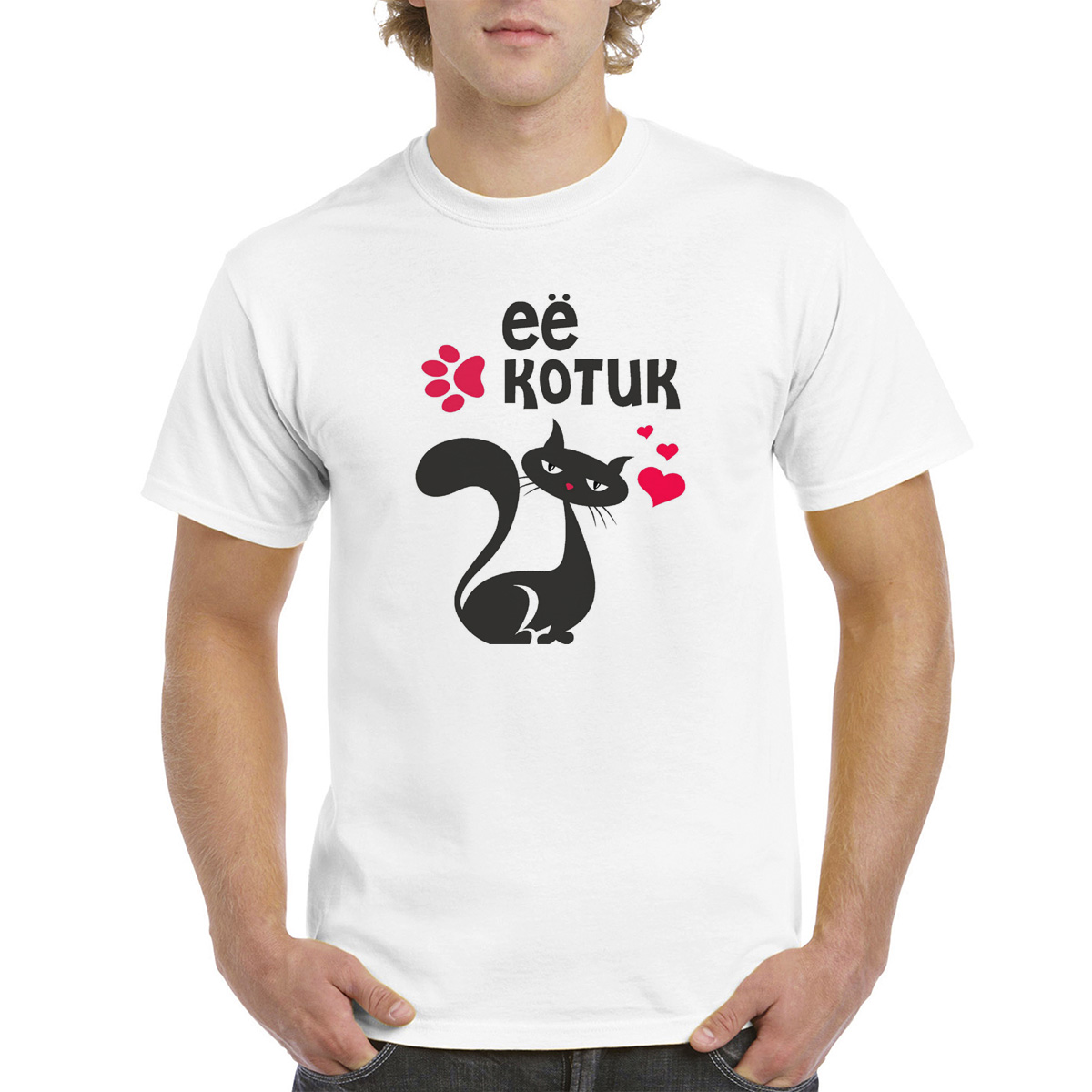 

Футболка унисекс coolpodarok Ее котик белая 60 RU, Белый, M0114068