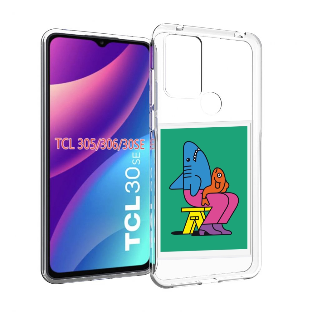 

Чехол MyPads акула синяя в штанах для TCL 30SE/305/306/30E, Tocco