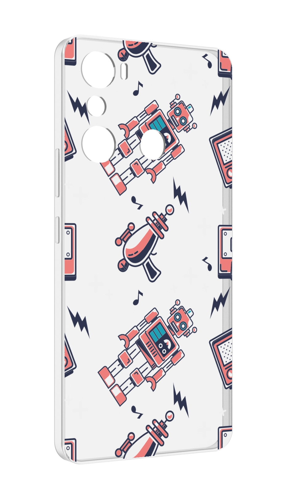 

Чехол MyPads мини-роботы для Infinix Hot 20i, Прозрачный, Tocco