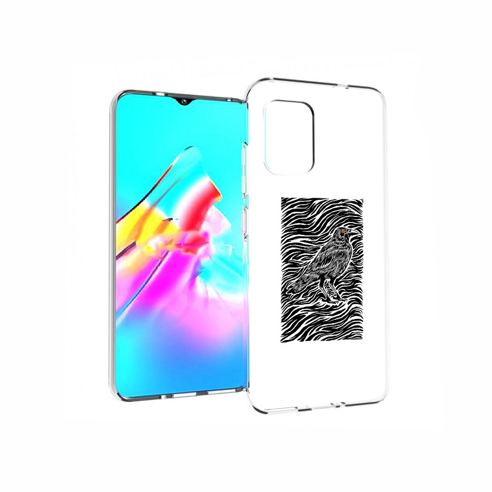 

Чехол MyPads Tocco для Asus Zenfone 8 ворон в абстракции, Прозрачный, Tocco