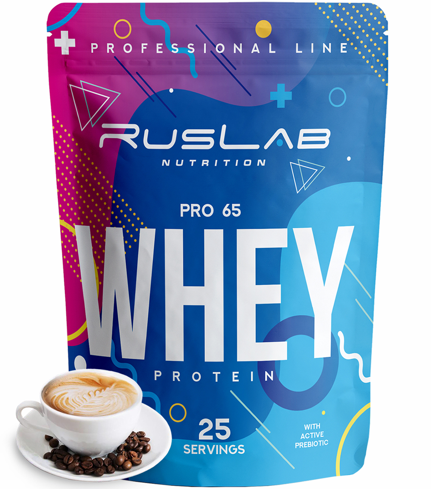 Сывороточный протеин RusLabNutrition Whey Pro 65 800гр вкус кофе капучино