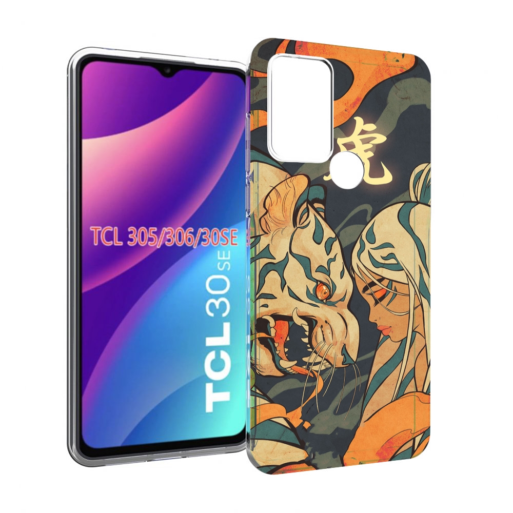 

Чехол MyPads Тигр и девушка друзья для TCL 30SE / TCL 305 / TCL 306 / TCL 30E, Tocco