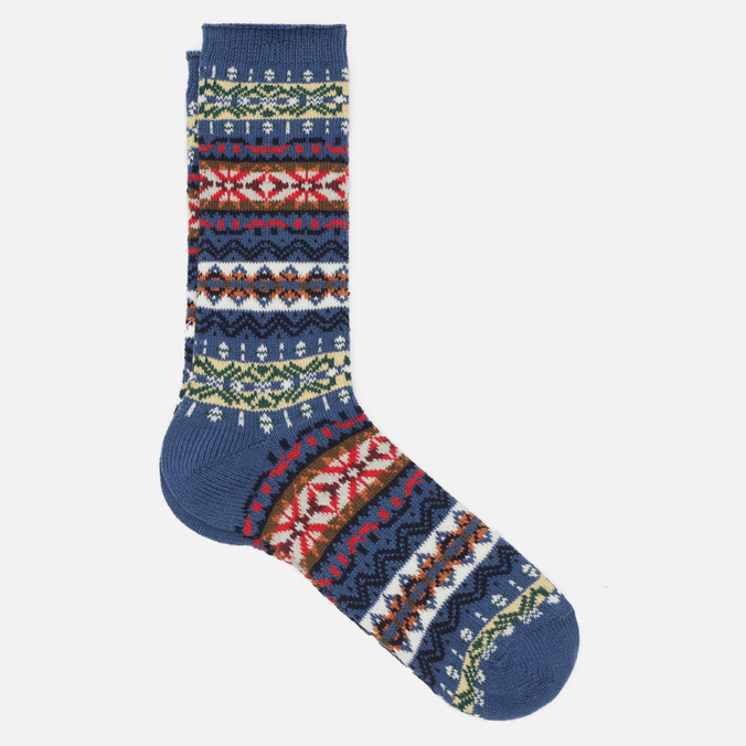 

Носки унисекс Anonymous Ism Fair Isle Crew синие 44-46, Fair Isle Crew