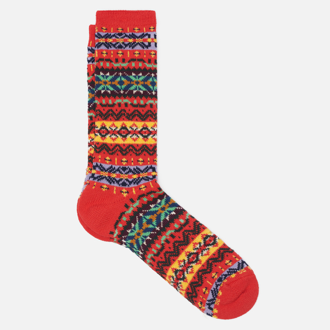 

Носки унисекс Anonymous Ism Fair Isle Crew красные 41-44, Fair Isle Crew
