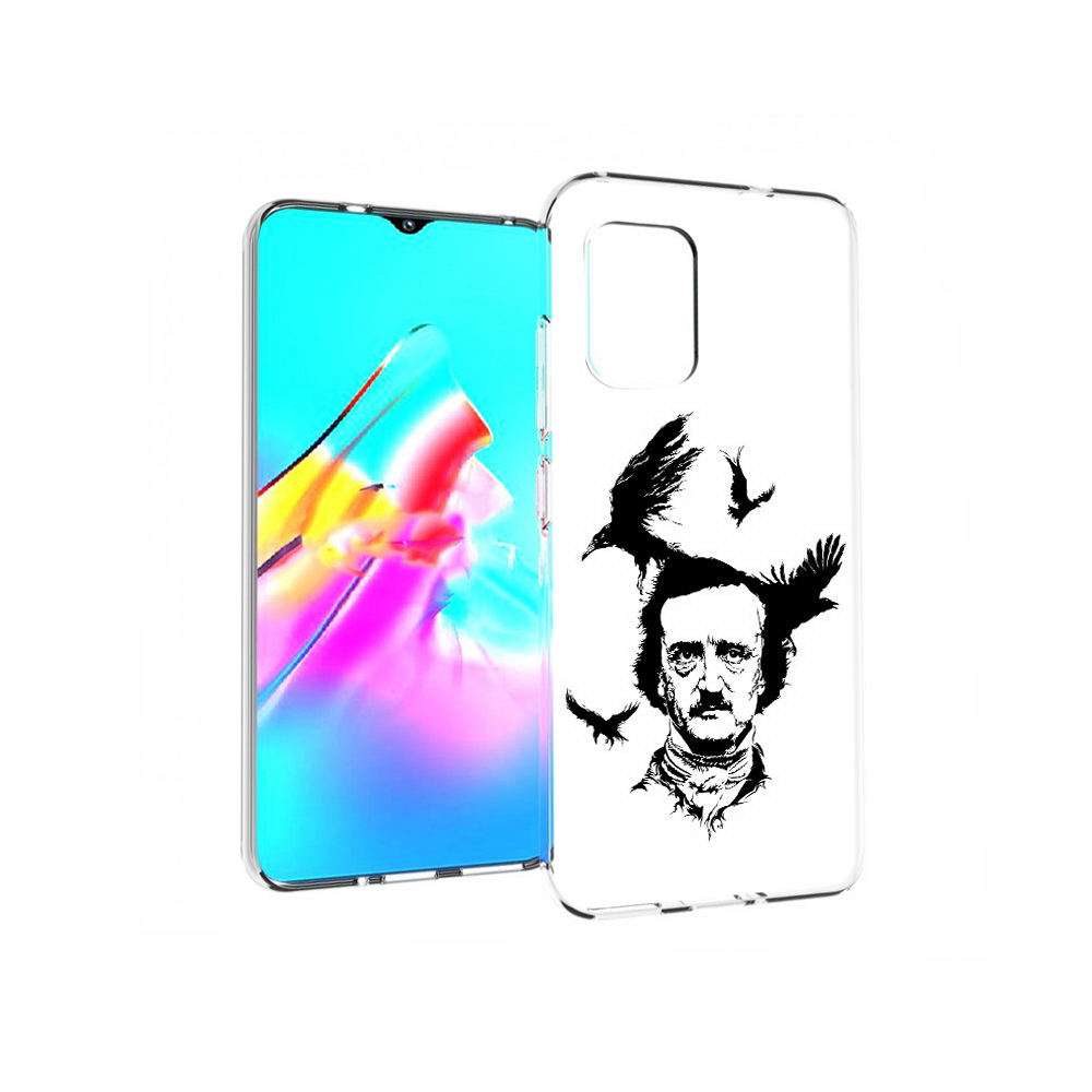 

Чехол MyPads Tocco для Asus Zenfone 8 Эдгар Аллан черно белый, Прозрачный, Tocco