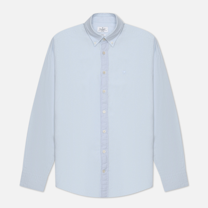 

Рубашка мужская Hackett Embroidered Logo Garment Dyed Oxford голубая S, Embroidered Logo Garment Dyed Oxford