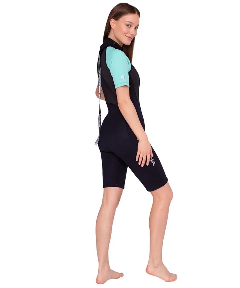 

Гидрокостюм женский Scorpena Hawaii Shorty Mint 3 мм размер L, Черный;зеленый, Hawaii Shorty