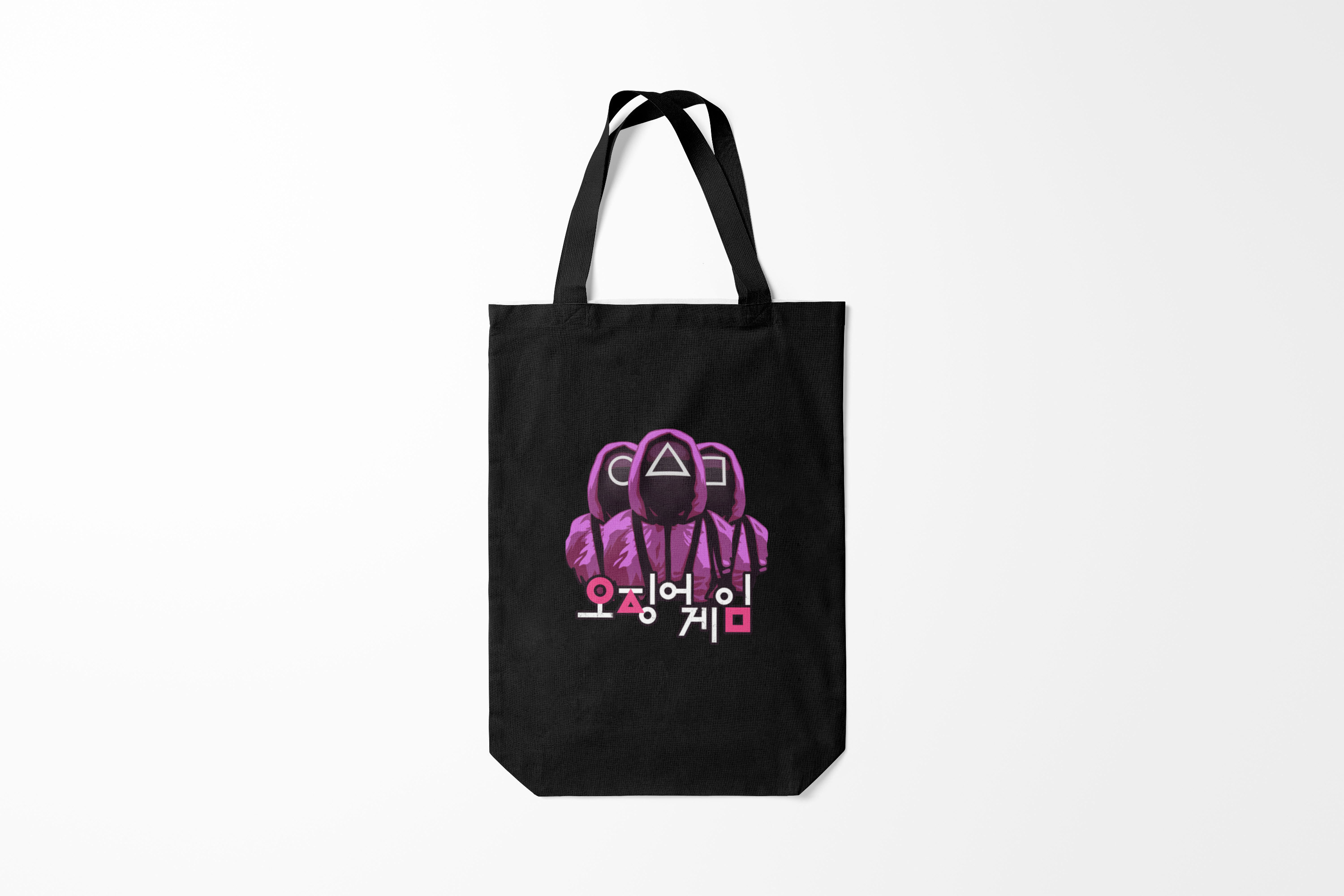 

Сумка шoппер унисекс Burnettie Игра в кальмара Squid Game Guards, черный, Игра в кальмара Squid Game Guards