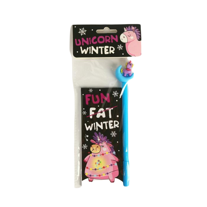 

Подарочный набор: блокнот и ручка на европодвесе Fun winter