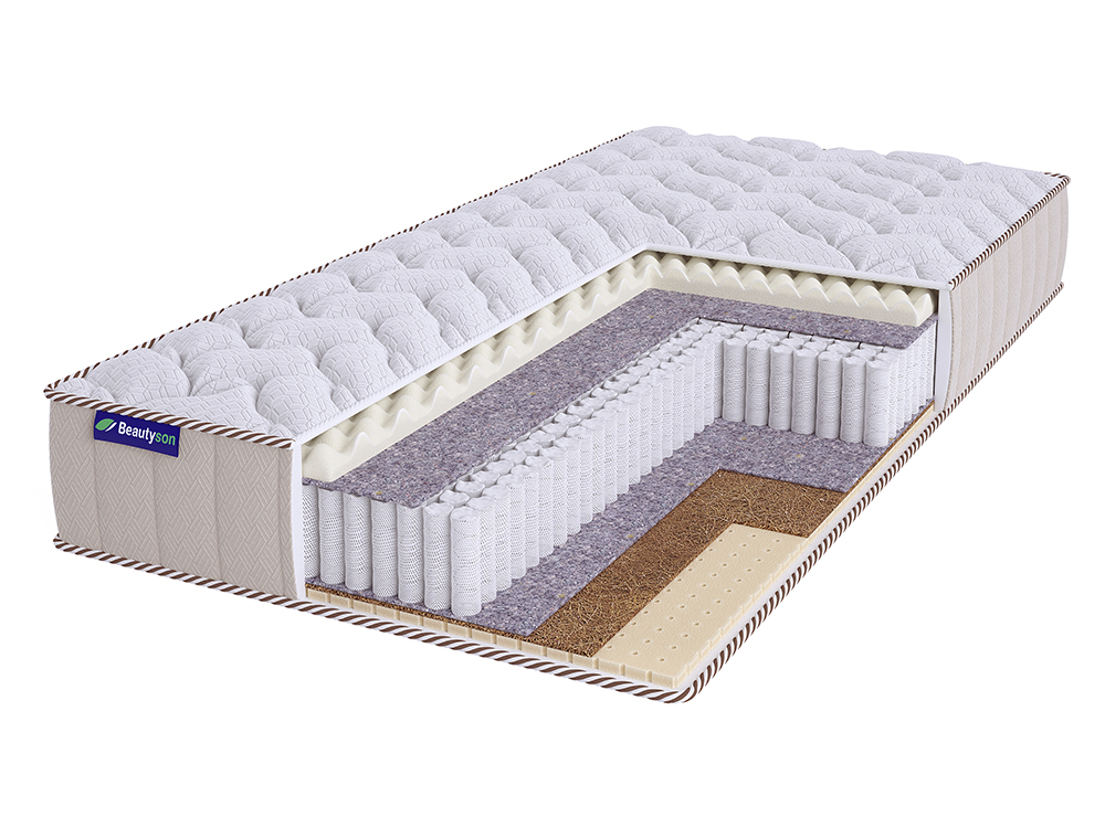 

Матрас BeautySon SPRING Massage Mix Mini S1200 LUX 155х185, Белый, SPRING Massage Miх Mini S1200 LUх