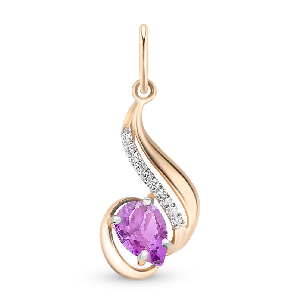 

Подвеска из красного золота с аметистом, фианитом 585Gold 299000070, 299000070