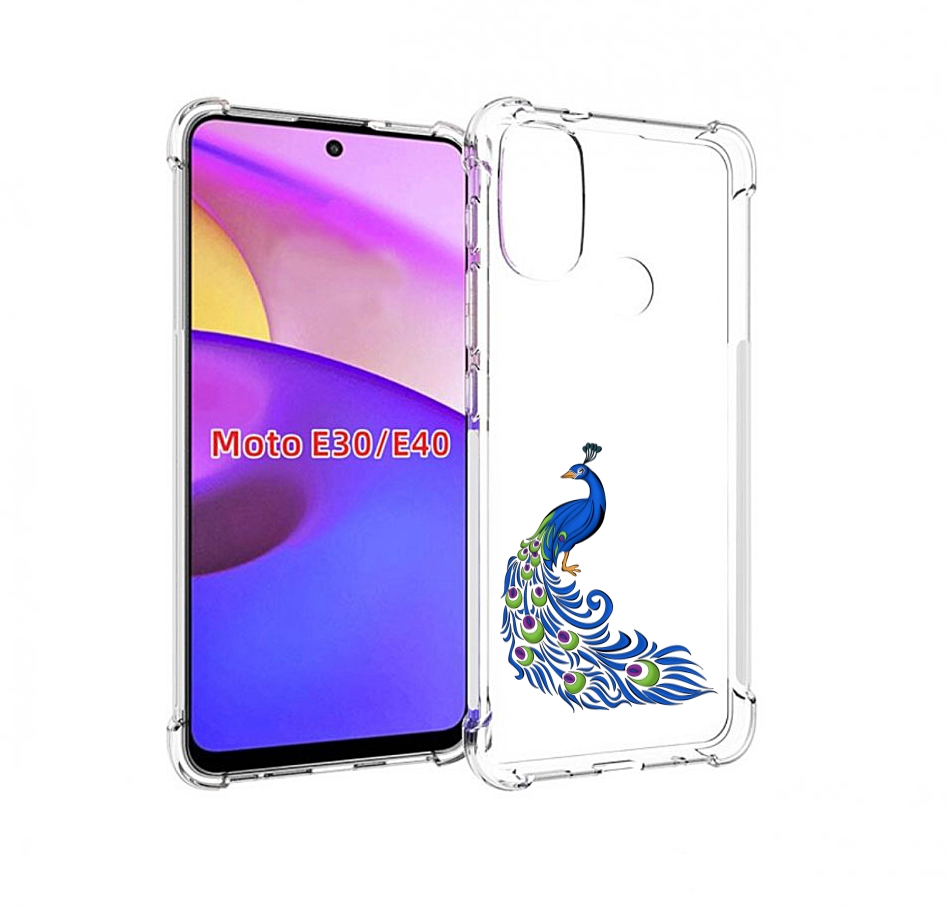 

Чехол бампер MyPads жарптица-голубая для Motorola Moto E30., Прозрачный, Tocco