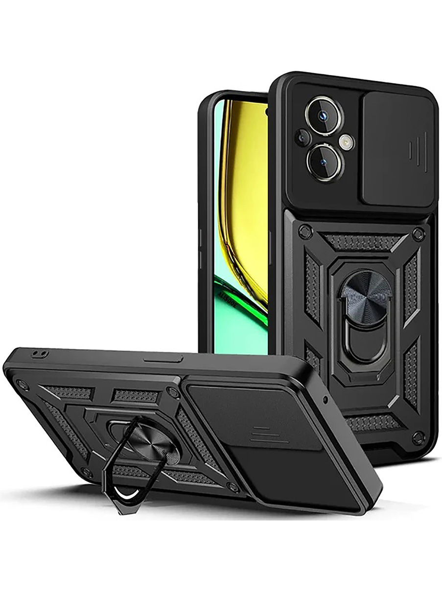 

Противоударный чехол на Realme C67 с защитой камеры черный, 780484613