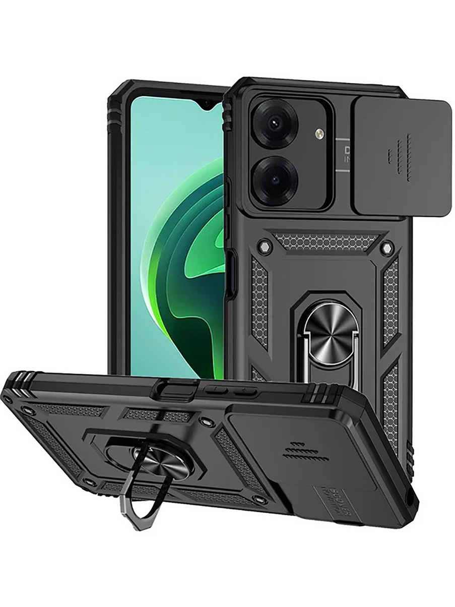 

Противоударный чехол на Xiaomi Redmi 13C / Poco C65 с защитой камеры черный, 777767713