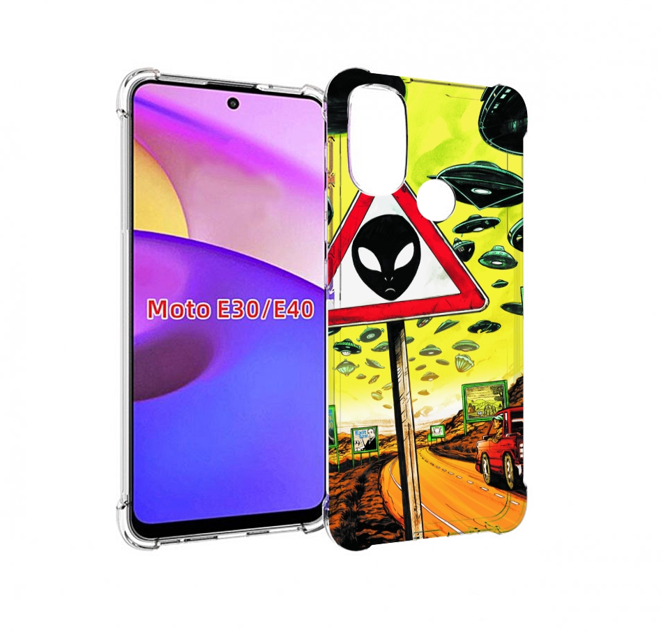 

Чехол бампер MyPads дорога к инопланетянам для Motorola Moto E30, Прозрачный, Tocco