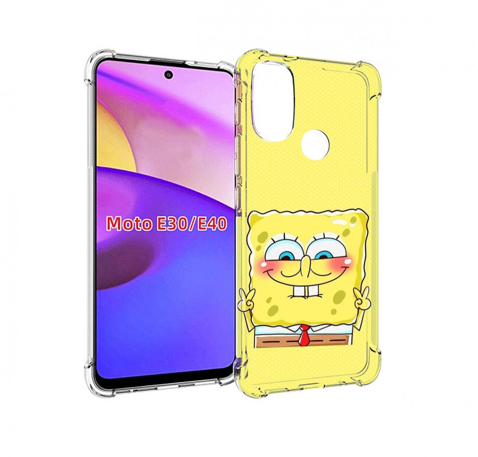 

Чехол бампер MyPads довольный милый спанчбоб для Motorola Moto E, Прозрачный, Tocco