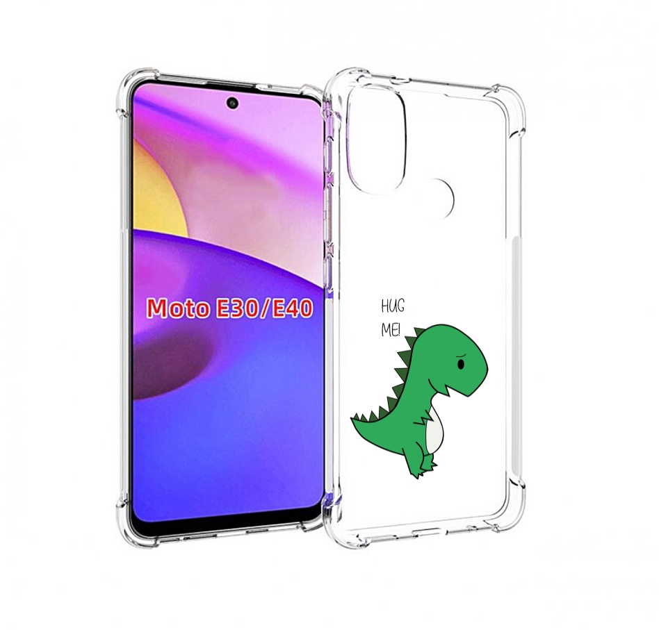 

Чехол бампер MyPads динозаврик для Motorola Moto E30., Прозрачный, Tocco