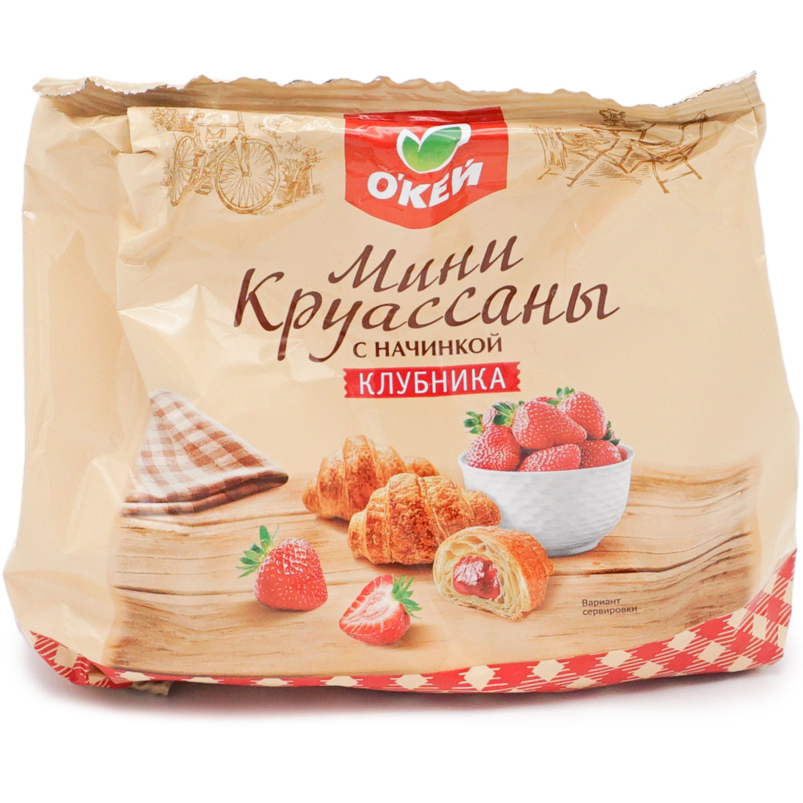 

Мини круассан О'кей с начинкой клубничной 180 г