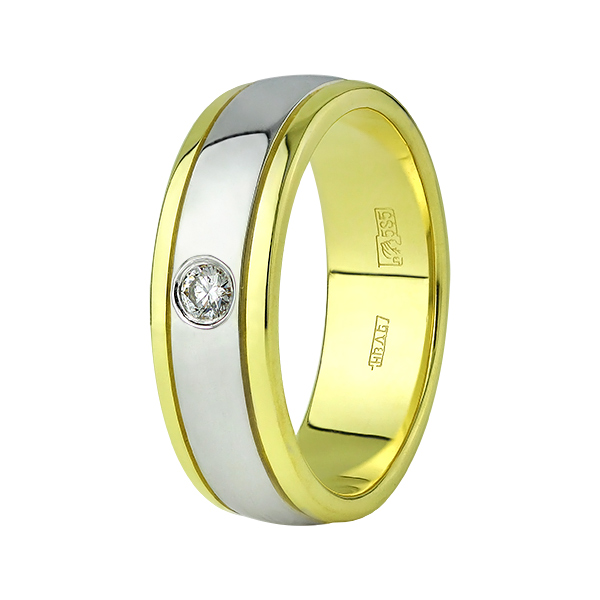 Кольцо из желтого золота с бриллиантом р. 16,5 Юверос 10-221-ж