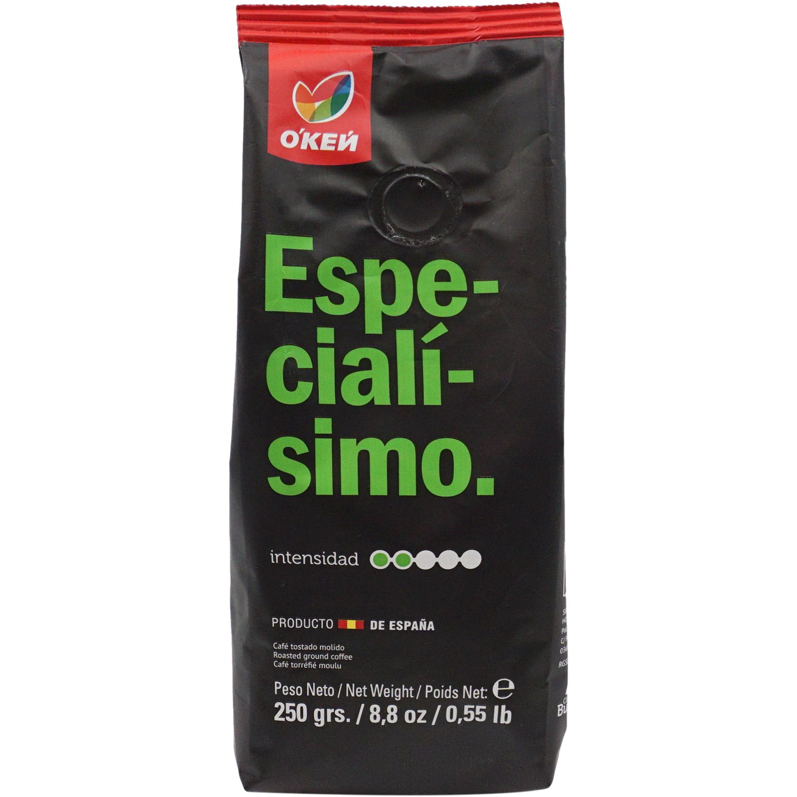 

Кофе О'кей Especialisimo 100% Арабика молотый 250 г