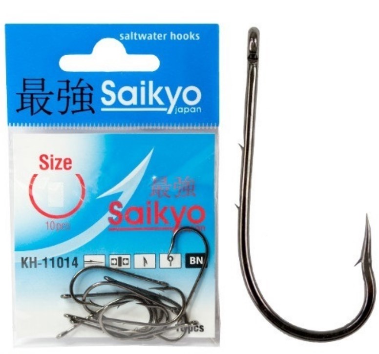 

Одинарные крючки Saikyo лимерик №6 BN, с колечком, загнутое острие, с бородкой, Черный, Kh-11014 Bait Holder Bn №6